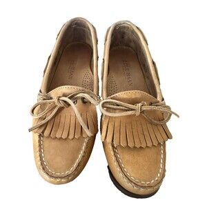 Cole Haan Leather Tasseled Slip On Loafer  Brown  Womens 7 Academia